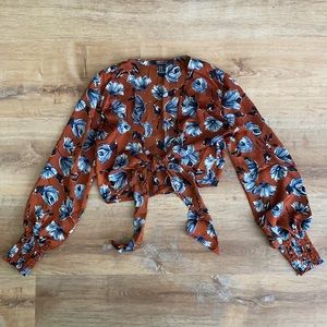 Forever21 Floral Tied Crop Top